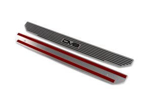 Jeep Wrangler Sill Plates - Front - DV8 Offroad - DV8 Logo - Black - `18-`27